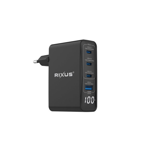 Universal 100W oplader Sort RX100