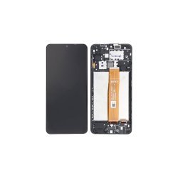 Sk�rm til Samsung Galaxy A12 Nacho A127F LCD med Ramme OEM Sort