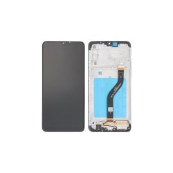 Samsung Galaxy A20s A207F Sk�rm med ramme Sort Display og Digitizer