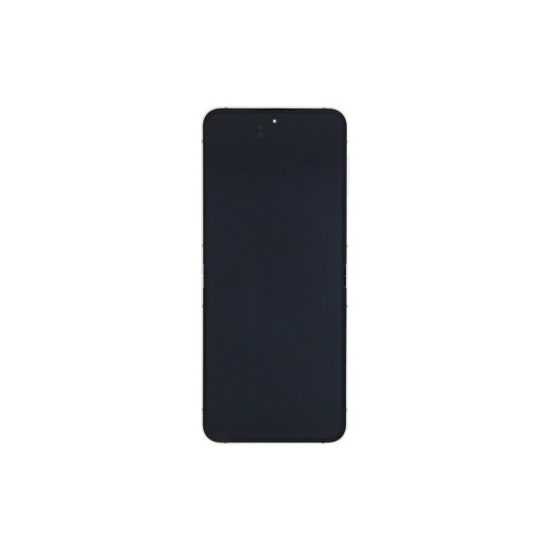 Samsung Z Flip6 F741B Sk�rm med ramme Hvid Display og Digitizer Service Pack