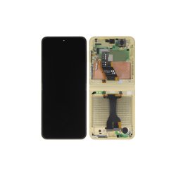 Samsung Z Flip6 F741B Sk�rm med ramme Gul Display og Digitizer Service Pack