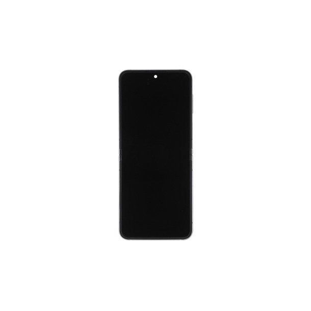 Samsung Z Flip6 F741B Sk�rm med ramme S�lv Display og Digitizer Service Pack