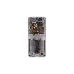 Samsung Z Flip6 F741B Sk�rm med ramme S�lv Display og Digitizer Service Pack