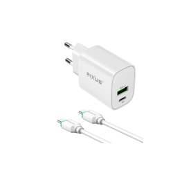 Rixus 20W oplader USB-C/ USB-C til USB-C Hvid RX90CC