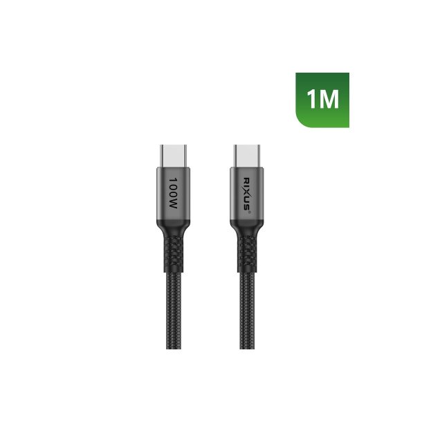 Rixus USB-C kabel 100W 1m Gr� RXUC04