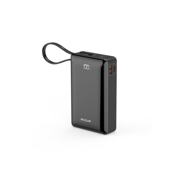 Rixus 20000mAh powerbank Sort
