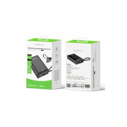 Rixus 20000mAh powerbank Sort