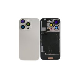 Bagglas til iPhone 16 Pro med NFC Forst�rret Kameraramme Natural Titanium Kompatibel