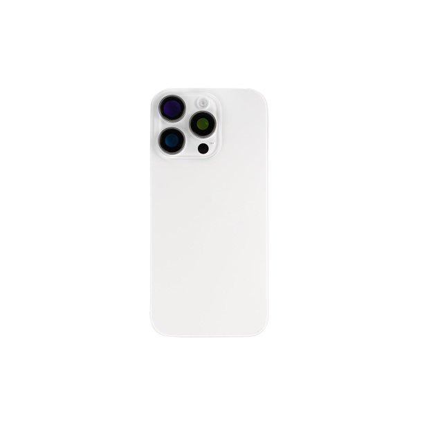 Bagglas til iPhone 16 Pro Max med NFC Forst�rret Kameraramme Hvid Titanium Kompatibel