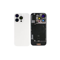 Bagglas til iPhone 16 Pro Max med NFC Forst�rret Kameraramme Hvid Titanium Kompatibel