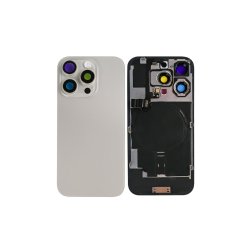 Bagglas til iPhone 16 Pro Max med NFC Forst�rret Kameraramme Natural Titanium Kompatibel