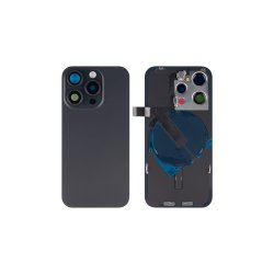 Bagglas til iPhone 15 Pro med NFC Forst�rret Kameraramme Sort Titanium Kompatibel