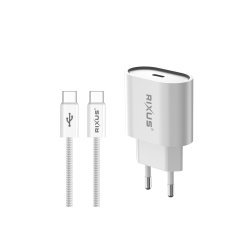 Rixus 30W oplader USB-C/ USB-C til USB-C Hvid RXHC30C