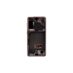 Samsung Galaxy S21 5G G991B Sk�rm med ramme Pink 5G Display og Digitizer Service Pack