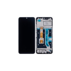 Oppo A17 (CPH2477) Sk�rm med ramme Sort Display og Digitizer