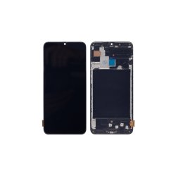 Samsung Galaxy A70 A705F Sk�rm OLED med ramme Sort Display og Digitizer Soft-OLED