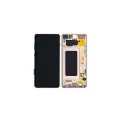 Samsung Galaxy S10+ G975F Sk�rm med ramme Hvid Display og Digitizer Service Pack