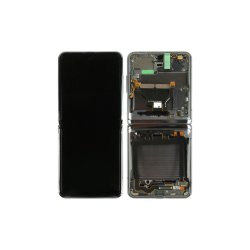 Samsung Galaxy Z Flip (5G) F707B Sk�rm med ramme Gr� 5G Display og Digitizer Service Pack