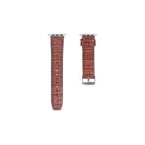 Apple Watch rem alligator grain M�rk brun/ Brun silikone/ l�der 38mm