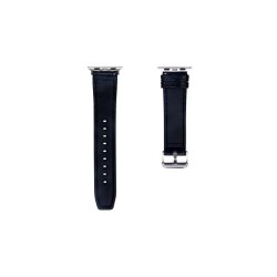 Apple Watch rem alligator grain Sort/ R�d silikone/ l�der 38mm