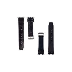 Apple Watch rem alligator grain Sort silikone/ l�der 38mm
