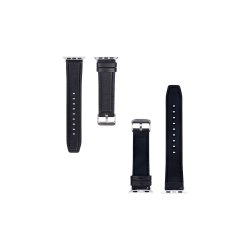 Apple Watch rem glossy Sort silikone/ l�der 38mm