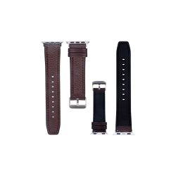 Apple Watch rem l�dermix M�rk brun/ Brun silikone/ l�der 42mm