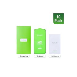 Rixus Sk�rmbeskyttelse til iPhone 12 Mini H�rdet Glas Clear HD Full Cover Curved Edge 10-pack
