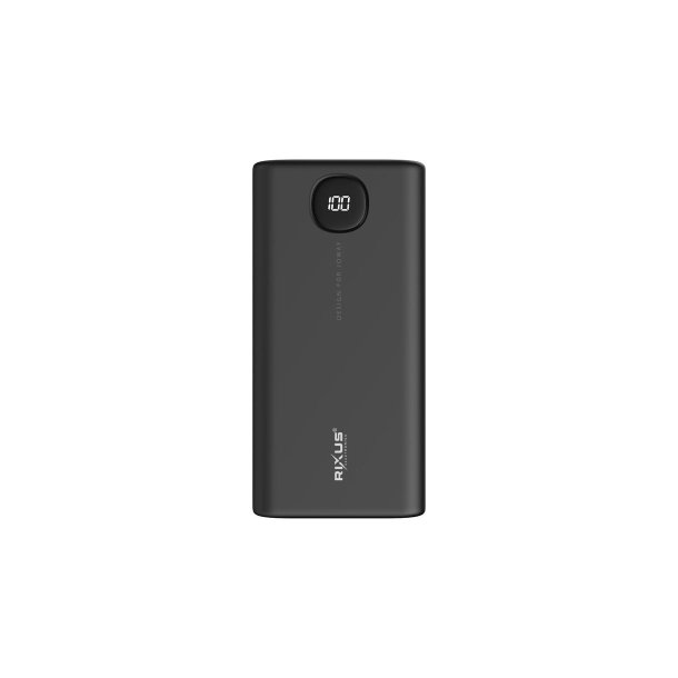 Rixus 40000mAh powerbank Sort