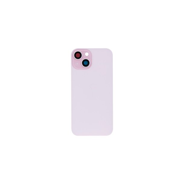 Bagglas til iPhone 15 uden NFC Forst�rret Kameraramme Pink Kompatibel