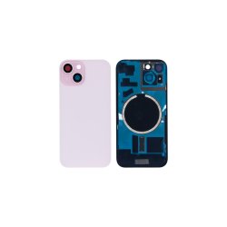 Bagglas til iPhone 15 uden NFC Forst�rret Kameraramme Pink Kompatibel