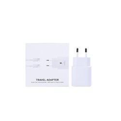 25W oplader med USB-C kabel Hvid Retail Box