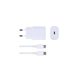 25W oplader med USB-C kabel Hvid Retail Box