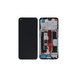 Realme 8 / Realme Narzo 30 Sk�rm med ramme Bl� 5G Display og Digitizer