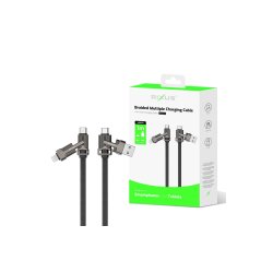 Rixus kabel braided 1m Sort RXUC41