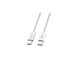 Rixus USB-C til USB-C kabel braided 1m Hvid RXUC15C