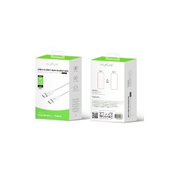 Rixus USB-C til USB-C kabel braided 1m Hvid RXUC15C