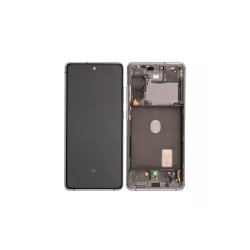 Samsung Galaxy S20 FE 5G G781B / Samsung Galaxy S20 FE G780F Sk�rm OLED med ramme Hvid 5G Display og Digitizer Soft-OLED