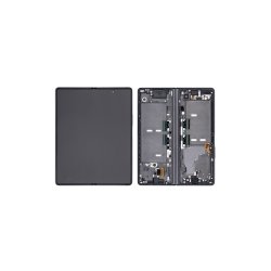 Samsung Fold2 (5G) F916B Sk�rm med ramme Sort Silver Hinge 5G Display og Digitizer Service Pack