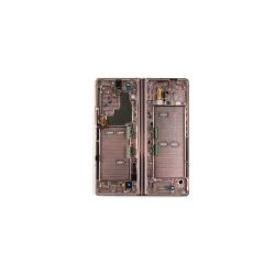 Samsung Fold2 (5G) F916B Sk�rm med ramme Sort Gold Hinge 5G Display og Digitizer Service Pack