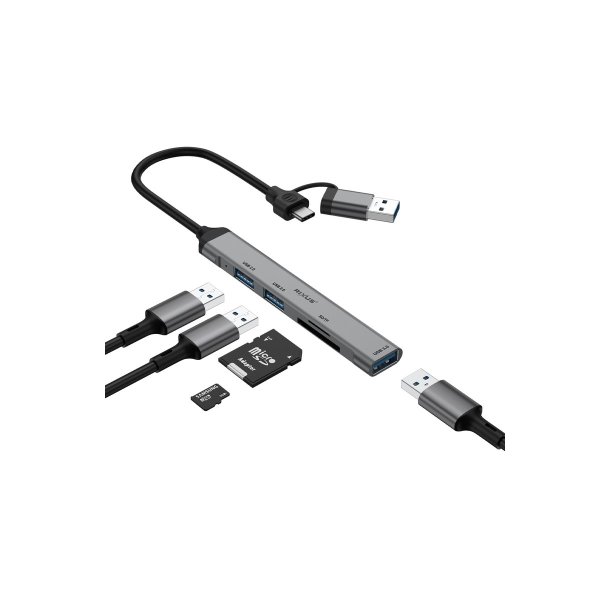 Rixus Hub 3x USB A / Micro SD Card / SD Card