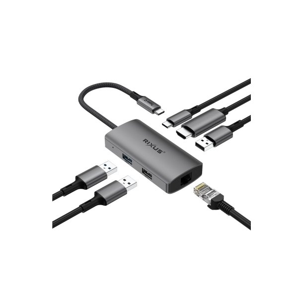 Rixus Dock 1x HDMI / 1x USB-C / 3x USB A / Ethernet