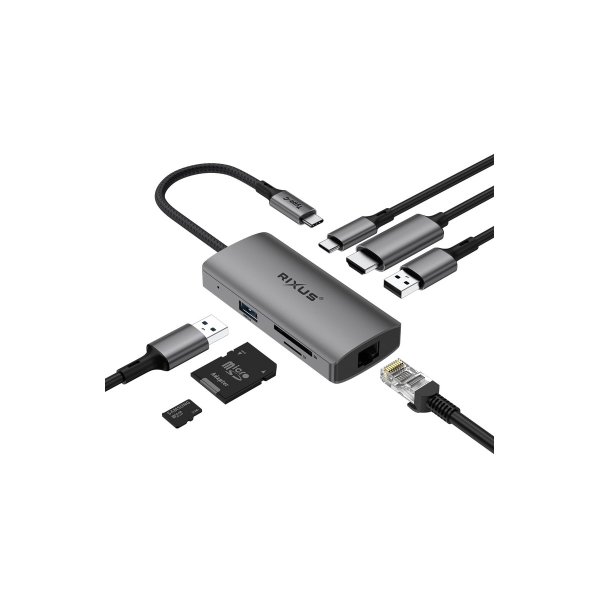 Rixus Dock 1x HDMI / 1x USB-C / 2x USB-A / Ethernet / SD Card