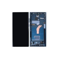 Sk�rm til Samsung Galaxy S22 Ultra S908B Soft-OLED med Ramme Gr�n