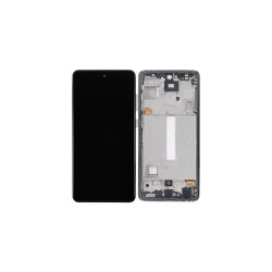 Samsung Galaxy A52 A525F Sk�rm OLED med ramme Sort 4G Display og Digitizer Soft-OLED