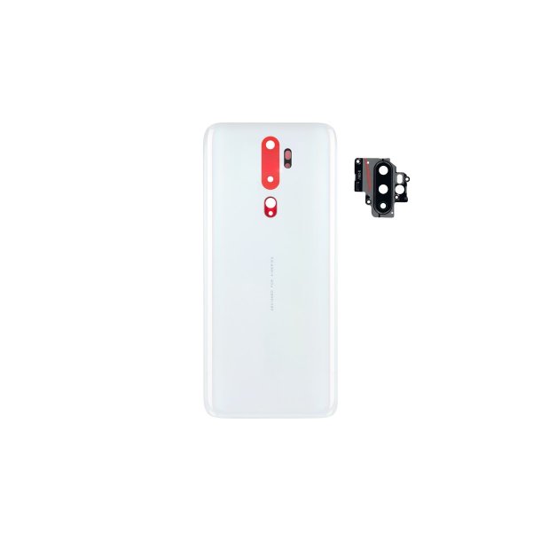 Oppo A5 (2020) bagcover White med linse OEM