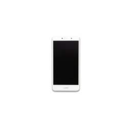 Huawei Y7 Sk�rm med ramme Hvid Display og Digitizer