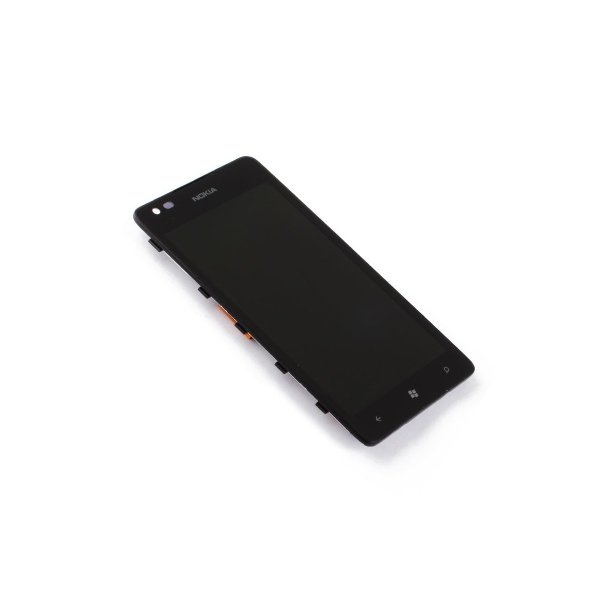 Nokia Lumia 900 Sk�rm med ramme Sort Display og Digitizer