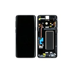 Samsung Galaxy S9 G960F Sk�rm med ramme Sort Display og Digitizer Service Pack