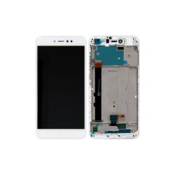 Xiaomi Redmi Note 5A / Xiaomi Redmi Y1 Sk�rm med ramme Hvid Display og Digitizer